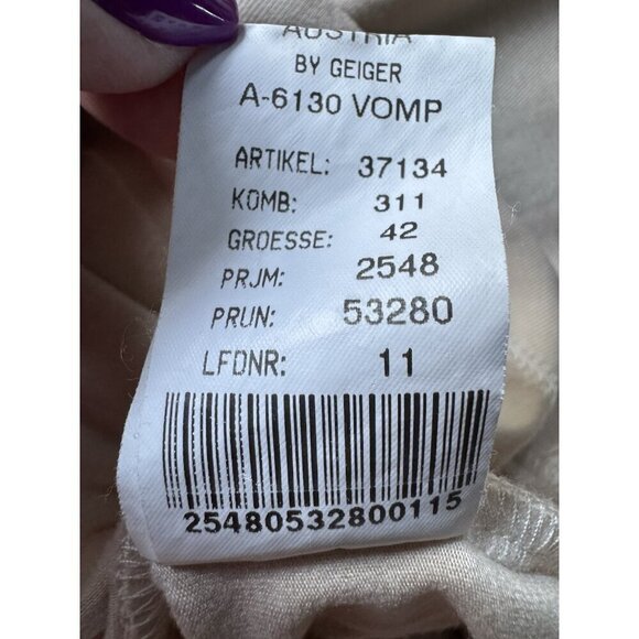 Vintage Geiger Collections Woman's Sz 42 (XL)  Beige Turtleneck Tunic Top - Picture 6 of 7